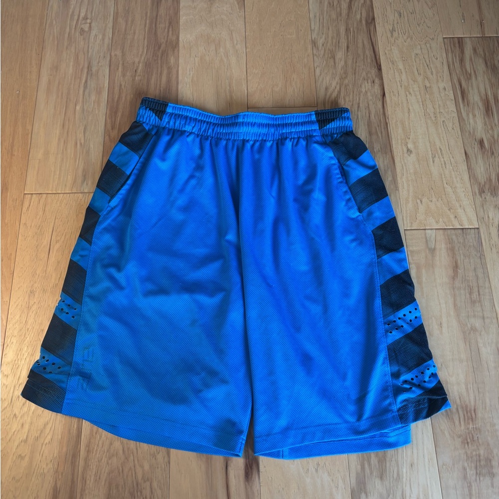 Nike Blue Athletic Shorts with Geometric Design